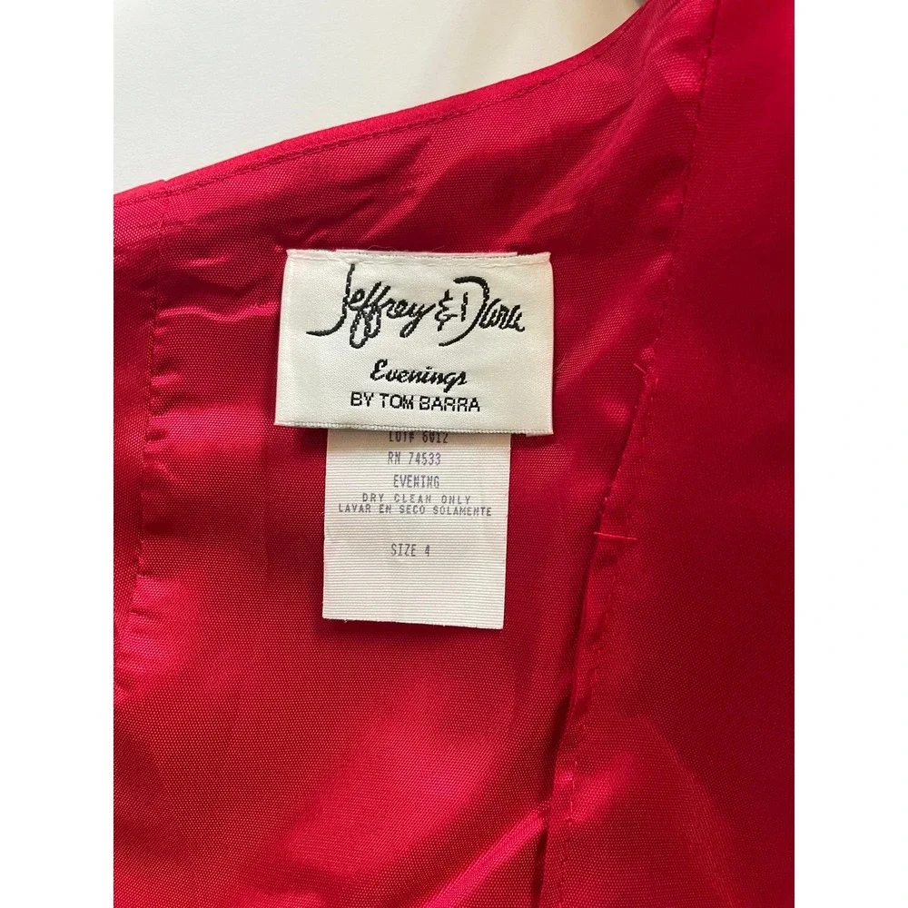 VTG Tom Barra Red Satin Halter Top Size 4 - Picture 5 of 7